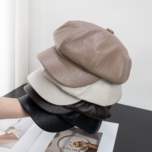 Personalisierte Newsboy-Kappe aus Kunstleder, 8-Panel Bakerboy, Cabbie, Beret, Fiddler, Captain, Sailor Mütze für Damen - Product Image 6