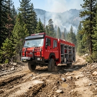 Nouveau camion pompier tout-terrain mini 4x4 diesel avec réservoir de 5000L et treuil de 3000 kg