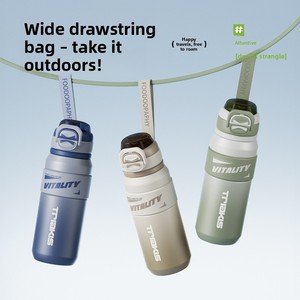Nouvelle gourde isotherme portable en acier inoxydable, style sport-casual, anti-fuite, avec paille, pour le camping, maintient au chaud 6-12 heures - Product Image 3