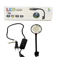 Lampe LED à clip pour aquarium JENECA D-1S 3W avec interrupteur 360° °   Plastique ultra-fin réglable multicolore pour aquarium de poissons et reptiles