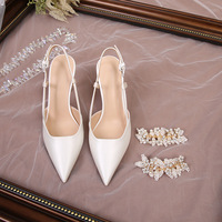 S0448Y Bao Toutou Sandales pour femmes sans vide Venez à la carte Sandales à la mode simples Satin Talons hauts pointus