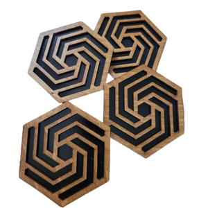 Posavasos de taza de café de madera Natural de Material puro posavasos de madera de nogal Acacia posavasos de té de pájaro de diseño grabado de alta compra - Product Image 6