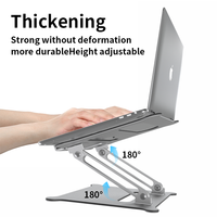 Support pour ordinateur portable en alliage d'aluminium, design ergonomique réglable en hauteur, portable pour le bureau, la bibliothèque, la table, le bureau à domicile, personnalisable