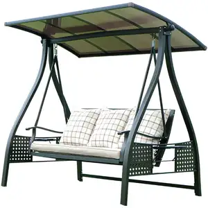 Toptan açık alüminyum mobilya asılı veranda salıncaklar sandalye yatak bahçe salıncağı Metal sallanır sandalye