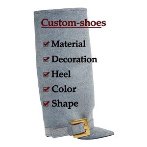 Manufacturer Custom <strong>Trouser</strong> <strong>Boots</strong> Leather Buckle Knee-High <strong>Boots</strong> Pointed Toe, Stiletto Heel, and Sculpted Leather - Product Image 4