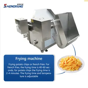 Small Scale Conveyor Belt Automatic Frying Machine Vacuum Fryer Small Continuous Chips Frying Machine On Sale