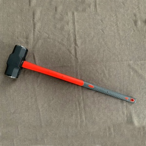 مطرقة ثقيلة <span class=keywords><strong>20</strong></span> رطل من الفولاذ الكربوني 45 بمقبض بلاستيكي منحني من الألياف الزجاجية بطول 900 مم أدوات بناء صناعية - Product Image 3