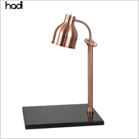 HADI Lampe chauffante de luxe en acier inoxydable Lampe de table double dorée moderne Base en marbre noir Buffet arabe Équipement Restaurant Hôtel