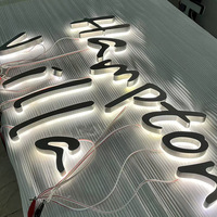 Lettres en acier inoxydable rétroéclairées par LED personnalisées de luxe, enseigne lumineuse Halo Lit, enseigne murale personnalisée avec logo de marque pour salon de beauté et de coiffure