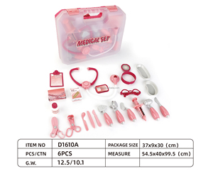 LASIVE TOY Set da gioco per bambine, kit medico <span class=keywords><strong>rosa</strong></span> con scatola di immagazzinamento in plastica trasparente, giocattoli per giochi di ruolo - Product Image 3