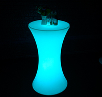 Table de bar à cocktails LED, éclairage RGB extérieur, mobilier en PE imperméable pour restaurant, jardin, bar, événement, fête