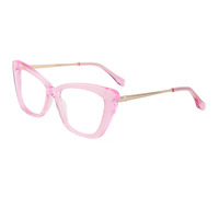 Gafas de Alta Calidad con Montura Óptica de Metal y Media Acetato, Diseño Nuevo y Moderno, Logotipo Personalizado, para Damas