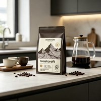 Sacs à café imprimés sur mesure à huit soudures latérales, pochettes de conservation alimentaire multicouches en kraft et aluminium avec fermeture éclair refermable
