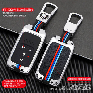 Accesorios Personalizados para <span class=keywords><strong>Llaves</strong></span> de Coche, <span class=keywords><strong>Funda</strong></span> de Aleación de Zinc de 5 Botones para Llave de Coche, Cubierta Remota, Carcasa para Llave, Soporte para Llavero, Apto para Honda - Product Image 2