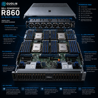 En Stock, Servidor Dell PowerEdge R860 2U Original al por Mayor, 4 Sockets, Intel Xeon Scalable, 16TB DDR5 NVMe, Servidor Empresarial SAP HANA