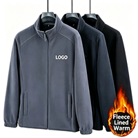 Veste d'extérieur décontractée pour homme, entièrement zippée, à col montant, doublée polaire, chaude pour l'hiver, avec logo personnalisé