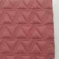 Tissu de veste imperméable de haute qualité en nylon 100% respirant, tissé, brodé et matelassé, de couleur marine, pour filles et garçons