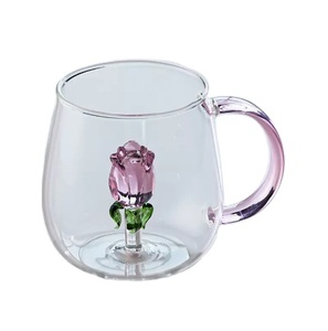 Caneca de Café Criativa 3D em Vidro Borossilicato de Parede Simples com Alça Colorida – Oferta Imperdível - Product Image 1
