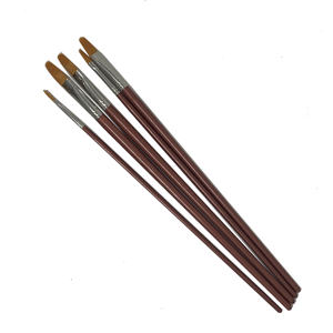 Vente en gros <span class=keywords><strong>de</strong></span> pinceaux <span class=keywords><strong>aquarelle</strong></span> <span class=keywords><strong>haut</strong></span> <span class=keywords><strong>de</strong></span> <span class=keywords><strong>gamme</strong></span> 5 pièces/ensemble en nylon et manche en bois pour artiste - Product Image 1