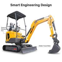 Excavator Mini HUAYEE Crawler, Mesin Penggali Diesel Kecil 1,6 Ton, Micro Trencher Hidrolik untuk Pertanian dengan Aksesoris, Custom, Dijual