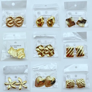 Boucles d'oreilles unisexes en acier inoxydable électroplaqué, best-sellers européens et américains, design simple et élégant, clous géométriques, 175 styles - Product Image 3