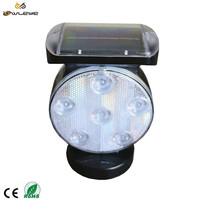Feu de signalisation solaire SWLN12, 12 LED, clignotant haute intensité, étanche IP66, trois-en-un (poignée/aimant/support), portée visible de 800 m