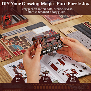Hamaileon Kit DIY de niche à livres en <span class=keywords><strong>bois</strong></span>, Gare Magique Gothique, Insert de bibliothèque LED, Puzzle miniature, Modèle 3D, Artisanat/Cadeaux - Product Image 5