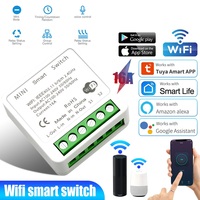 Interrupteur intelligent WiFi Tuya 16A MINI avec moniteur de puissance, contrôle bidirectionnel DIY, relais minuterie pour Smart Life, compatible avec Alexa et Google Home