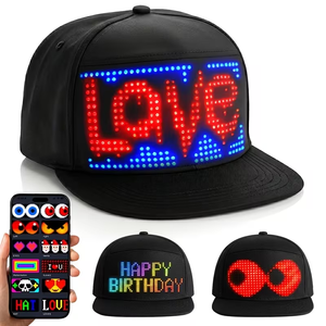 Mini casquette à écran LED avec message défilant lumineux, bande LED, fête de Noël, chapeau, chapeau intelligent LED flexible, écran d'affichage - Product Image 1