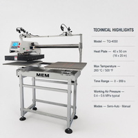 Presse à chaud pneumatique double station TQ 4050 MEM pour t-shirts, 40x50 cm, 16-20 pouces, vente en gros
