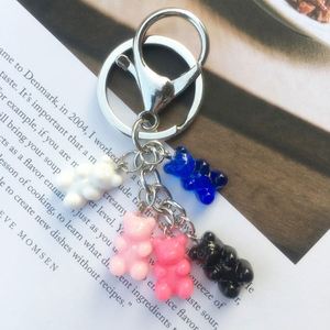<b>Cute</b> Colorful Bear Keychains Resin Cartoon Bear Charm <b>Keyrings</b> with Glossy Finish for Bag Charms Gift Giving - Product Image 5