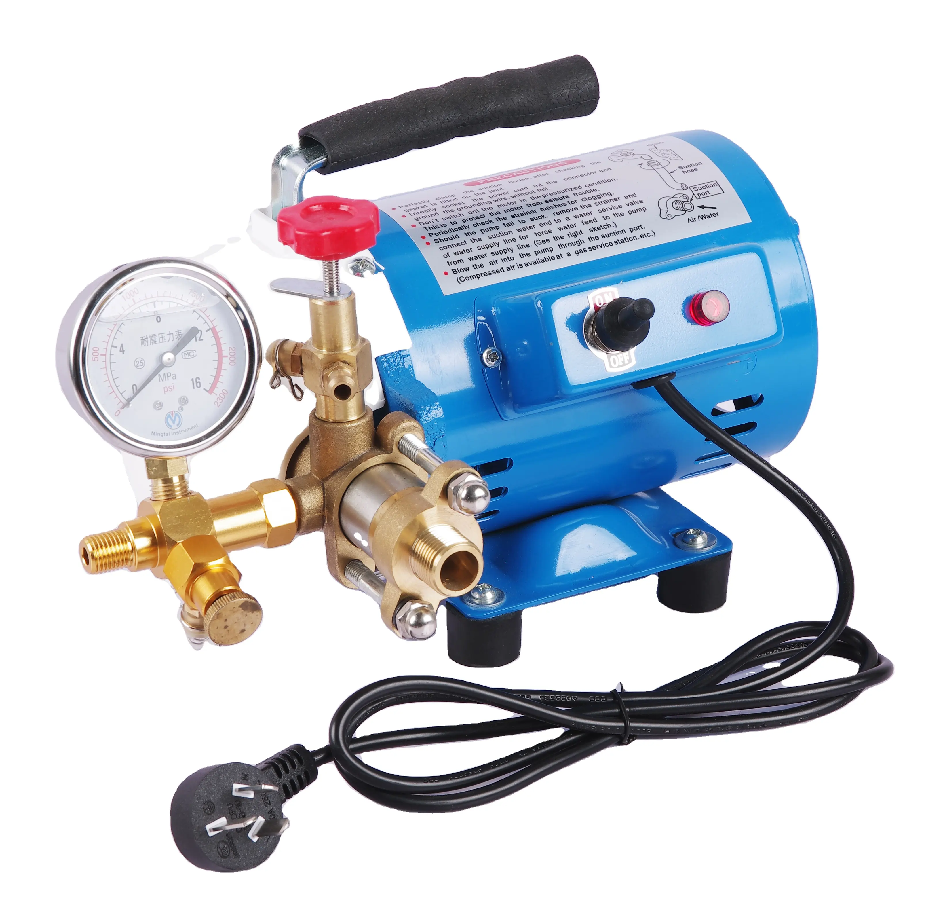 DSY-100 Plumbing tool water electric hydrostatic electrical hydro pipe testing bench high pressure test pump