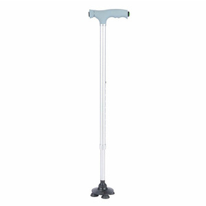 Aluminum Alloy Three Legged <b>Cane</b> Adjustable Height 43.3in For Medical And Outdoor Use - Product Image 1