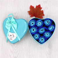 Offre Spéciale Boîte Cadeau Cœur Ourson Roses Boîte Métallique Fleur de Savon pour Noël Thanksgiving Saint-Valentin Design Préservé