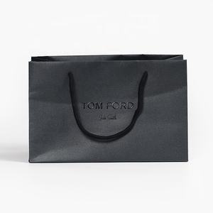 Sacchetti di Carta di Lusso con Manici, Logo Nero in Rilievo, per Packaging di Marchi di Gioielleria - Product Image 1