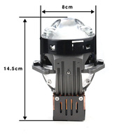 Personnalisation Lentille de phare projecteur Bi LED H4 de 3 pouces, condenseur à 3 lampes, 6000K, 10000 lumens, 80W, haute luminosité, mise à niveau halogène