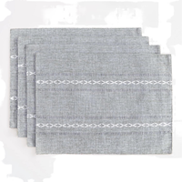 Set de table en lin tissé naturel personnalisé, résistant à la chaleur, lavable, pour la décoration de table à manger et de cuisine