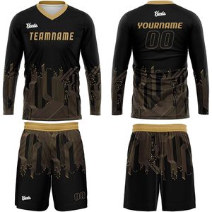 Camiseta de Fútbol Personalizada FOXA de Manga Larga Unisex para Adultos y Niños, Nombre y Número del Equipo Personalizados, Absorbe la Humedad, Sublimada, 280g, Cuello en V - Product Image 1