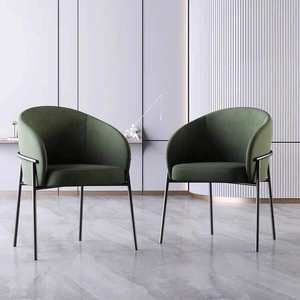 Silla <span class=keywords><strong>de</strong></span> Comedor Moderna con Respaldo y Brazos, <span class=keywords><strong>de</strong></span> Acero Inoxidable, Estilo Lujoso, Tapizada en Terciopelo, Modelo CJ-360E, en Oferta - Product Image 4