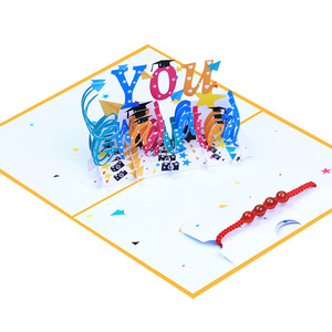 Tarjeta de Felicitación Estéreo con Mensaje de Bendición para la Temporada Industrial: ¡Debes Exprimir el Examen! - Product Image 1