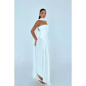 Vestido de Noche Blanco Estilo Sinatra Vintage, Talla XL, Largo hasta el Suelo, con Abertura, Cintura Imperio, para Fiestas Formales, Estilo Vintage de Invierno - Product Image 2