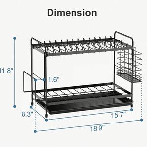 Kitchen Counter With Utensil Organizer Storage Containers Dish Drying Rack Kitchen <b>Plate</b> Dish Cabinet Storage for Dining Room - Product Image 6
