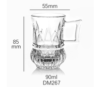 Verres à shot HANDGRIP, petites tasses à café, style britannique, temps de loisirs, tasses à thé de l'après-midi, qualité diamant, verrerie délicate en gros