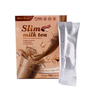 Thé au lait minceur OEM avec coupe-faim et détox, poudre instantanée pour adultes, faible en calories, saveur fraise - Product Image 5