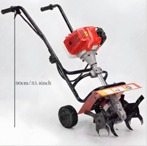 Mini motoculteur agricole à essence, rotatif, pour usage domestique, désherbage, ameublissement du sol, ouverture de fossés, labour et scarificateur de champ 43cc 52cc - Product Image 1