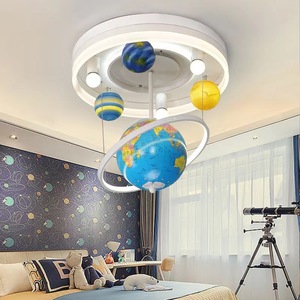 Plafonnier de <span class=keywords><strong>chambre</strong></span> de garçon créatif Space Planet Globe Lustre Lampe principale pour <span class=keywords><strong>chambre</strong></span> d'enfant - Product Image 3