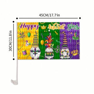 Drapeau de fenêtre de voiture à thème Pâques Lapin, 12x18 pouces, avec logo personnalisé, à prix abordable - Product Image 1