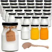 Pot en verre transparent pour pudding de 200 ml avec couvercle en métal, pot en verre de qualité alimentaire pour yaourt, lait, miel, confiture, pudding, dessert, logo personnalisé