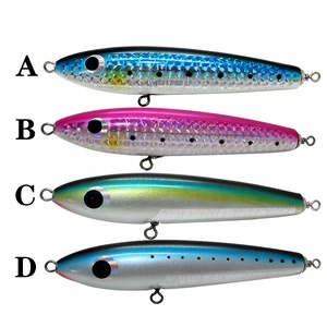 Leurre de pêche en bois, leurre popper en bois fait à la main, appâts en bois, matériel de pêche en mer pour la pêche au bar rayé, au thon, à la pêche au gros gibier - Product Image 1