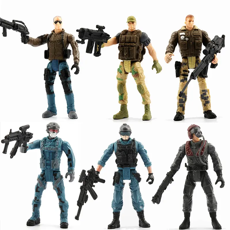 OEMインジェクションキャラクターおもちゃプラスチック置物米陸軍男性兵士おもちゃアクションフィギュアミリタリーファン用武器コレクション